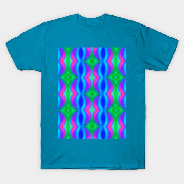 Colorful Wobbly Diamond Pattern T-Shirt by Amanda1775